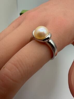 Honora Sterling Silver Cream Pearl Ring Sz 7